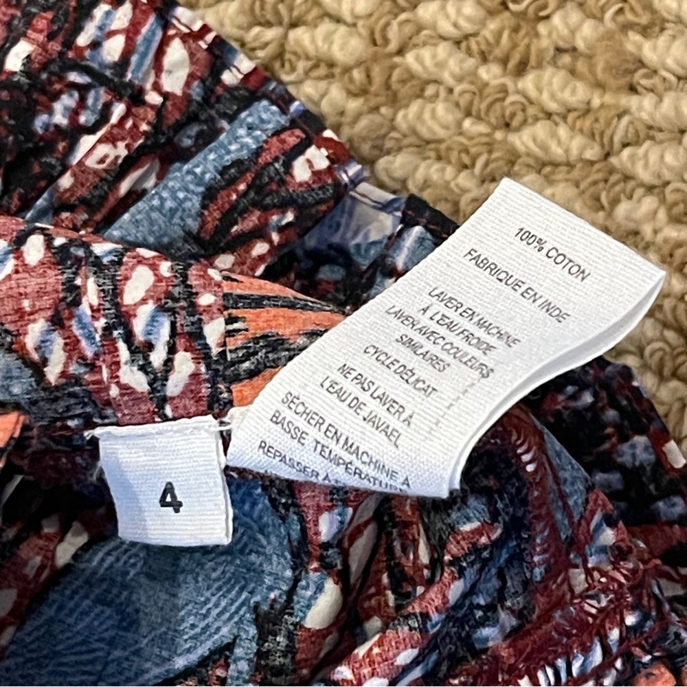Ulla Johnson Ismaya Long-Sleeve Mini Dress Blue & Red 4 - Picture 8 of 9